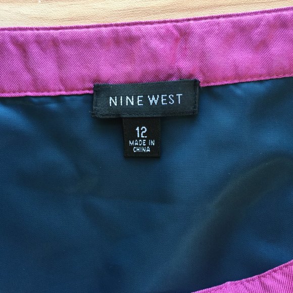 Nine West Pink and Teal Ombre Silk Skirt Size 12 - Picture 6 of 7